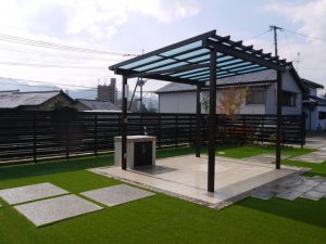 一の宮店　広いお庭のガーデン工事が完成！