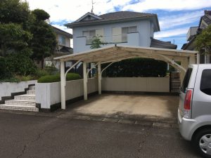 車庫拡張に合わせ、全体的に外構リフォーム