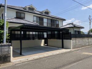 車庫拡張とローメンテナンスなお庭へ　～三股町Y様邸～