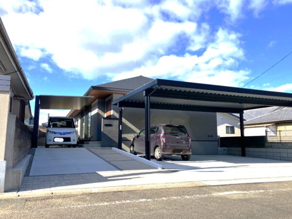 高低差を活かした住友林業の新築外構　～都城市S様邸～